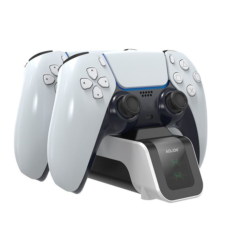 Dual controller dock shown with controllers