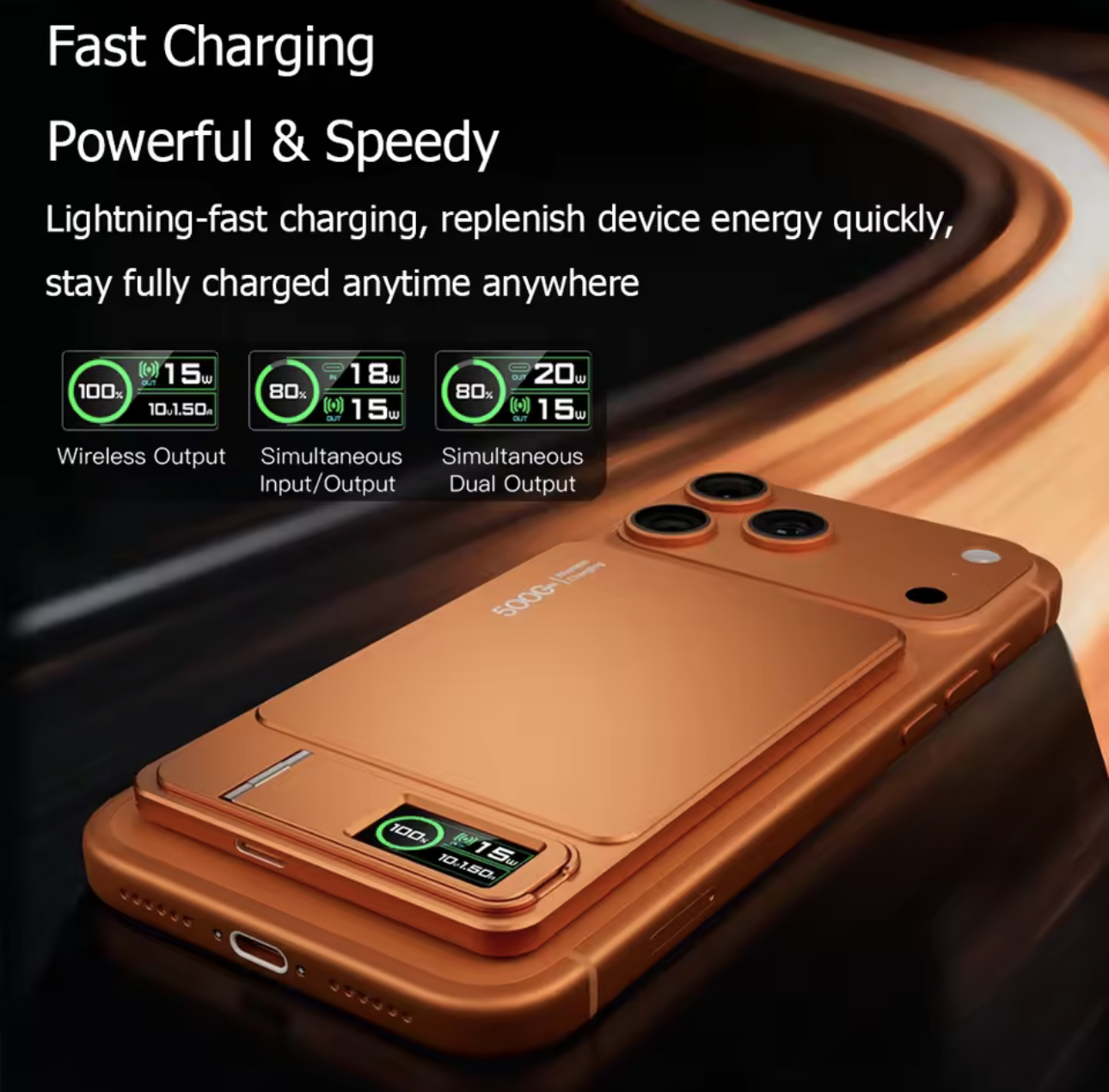 10000mAh/5000mAh Ultra-Slim Magnetic Power Bank – 3-in-1 Wireless & 20W PD Fast Charger