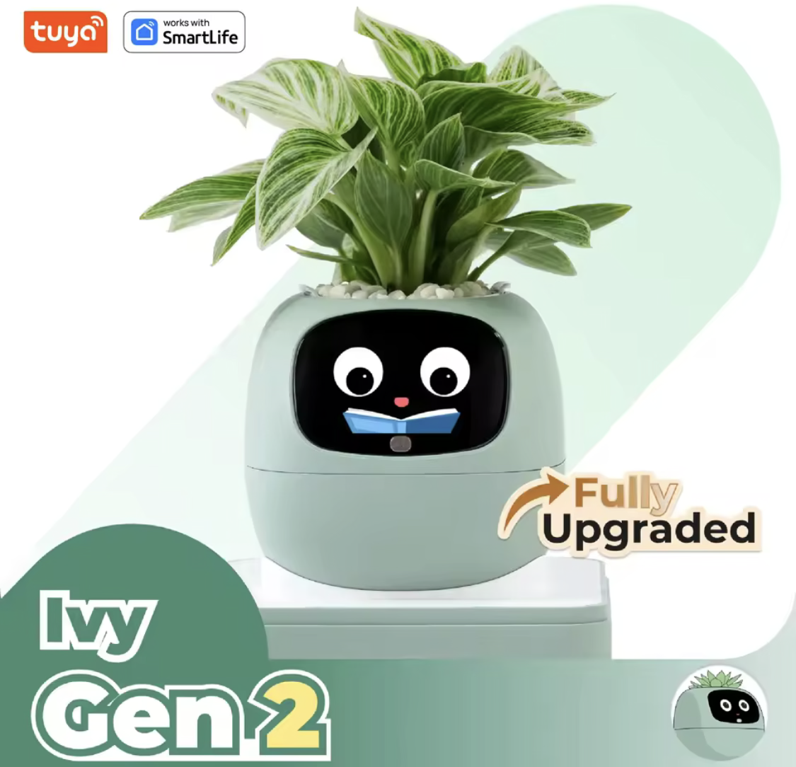 Gen 2 Ivy Smart Plant Robot – Interactive AI Plant Pet with 100+ Emojis & Premium Gift Box