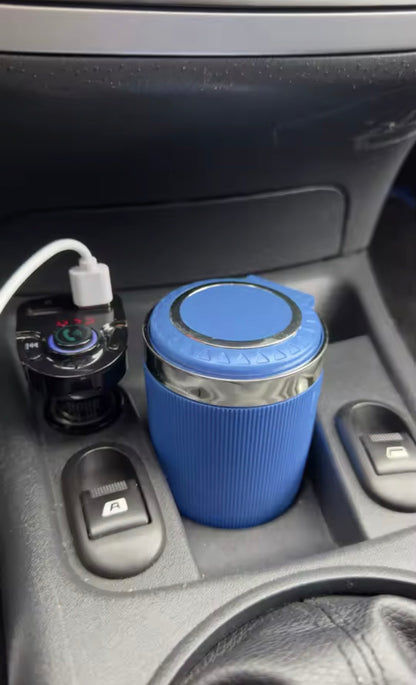 Universal Alloy Car Ashtray | Built-In LED & Smokeless Seal