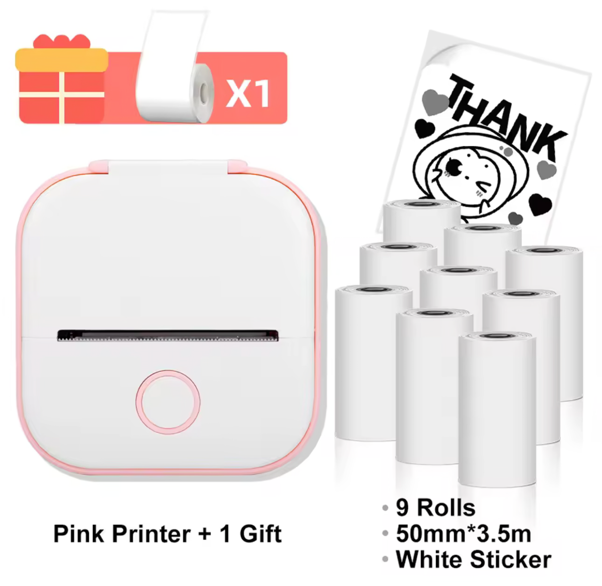 Mini Portable Thermal Printer – Wireless Inkless Pocket Printer