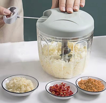 Manual Food Chopper | Multi-Blade Hand Processor & Blender