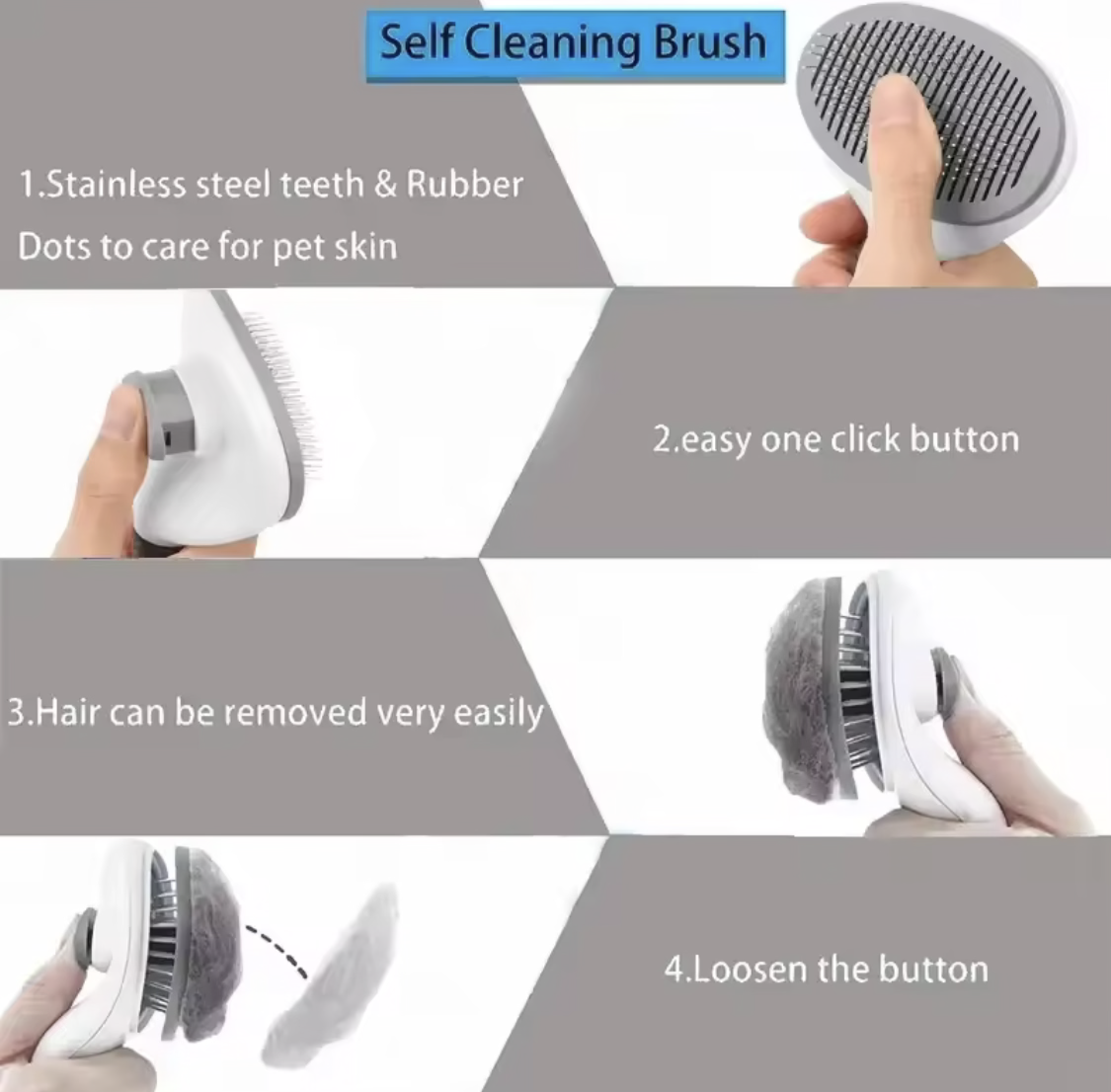 Self-Cleaning Pet Hair Brush