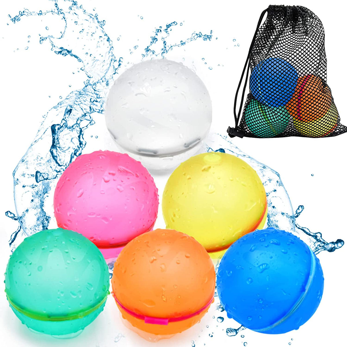 Reusable Water Balloons (12 Pack) – Quick Self-Sealing Magnetic Splash Balls