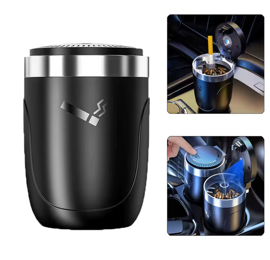 Universal Alloy Car Ashtray | Built-In LED & Smokeless Seal