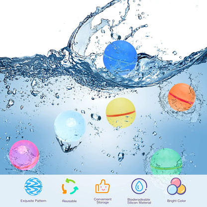 Reusable Water Balloons (12 Pack) – Quick Self-Sealing Magnetic Splash Balls