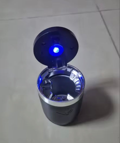 Universal Alloy Car Ashtray | Built-In LED & Smokeless Seal
