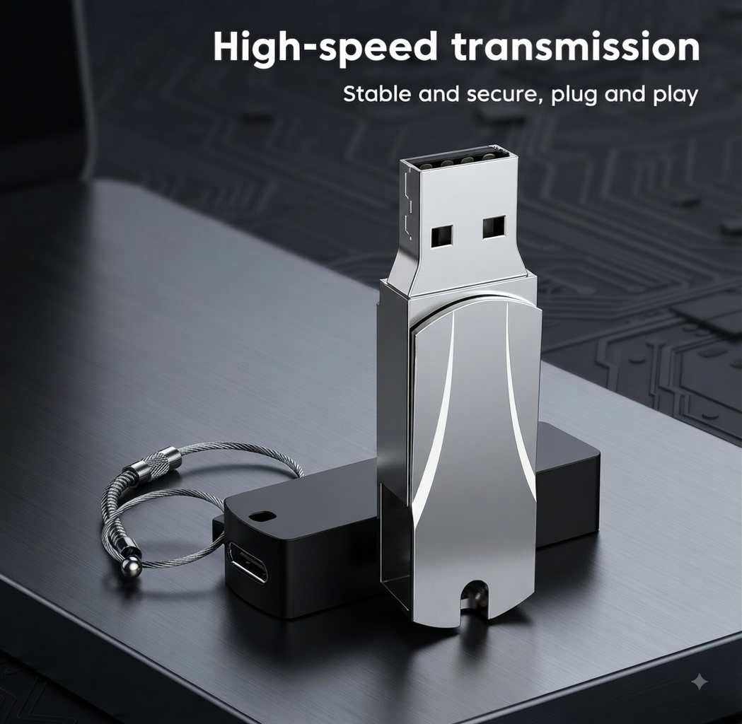 Mini Portable USB 3.0 High-Speed Flash Drive – Compact Metallic Pen Drive