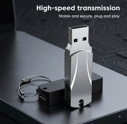 Mini Portable USB 3.0 High-Speed Flash Drive – Compact Metallic Pen Drive