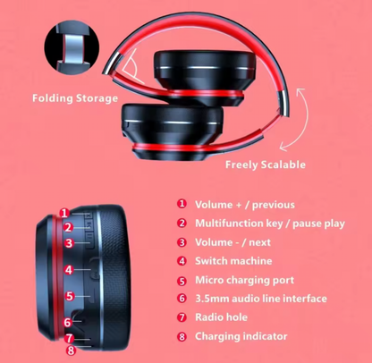 Lenovo HD200 Over-Ear Wireless Bluetooth Headphones – HiFi Stereo Deep Bass Headset