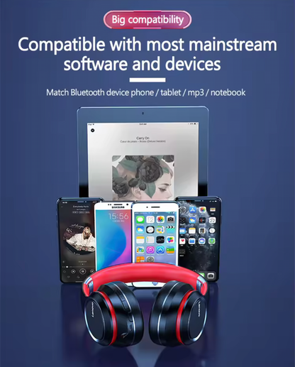 Lenovo HD200 Over-Ear Wireless Bluetooth Headphones – HiFi Stereo Deep Bass Headset