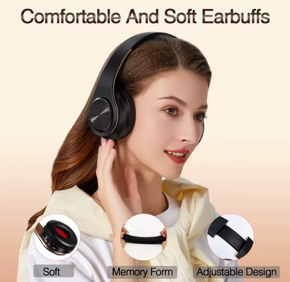 Wireless Bluetooth Over-Ear Headphones – High-Fidelity Stereo Headset with Built-in Mic