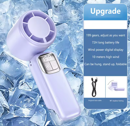 Handheld Ultra-Cooling Turbo Jet Fan – 100 Speed Stepless Control & Fast Chill Ice Compress