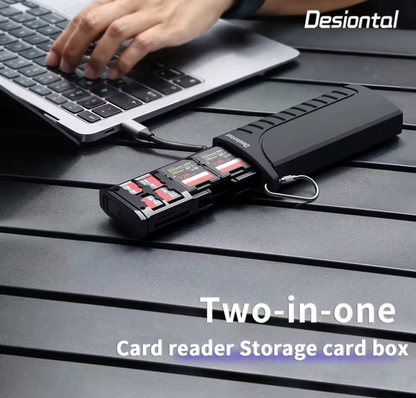 All-in-One Memory Card Storage Box & High-Speed Reader Case