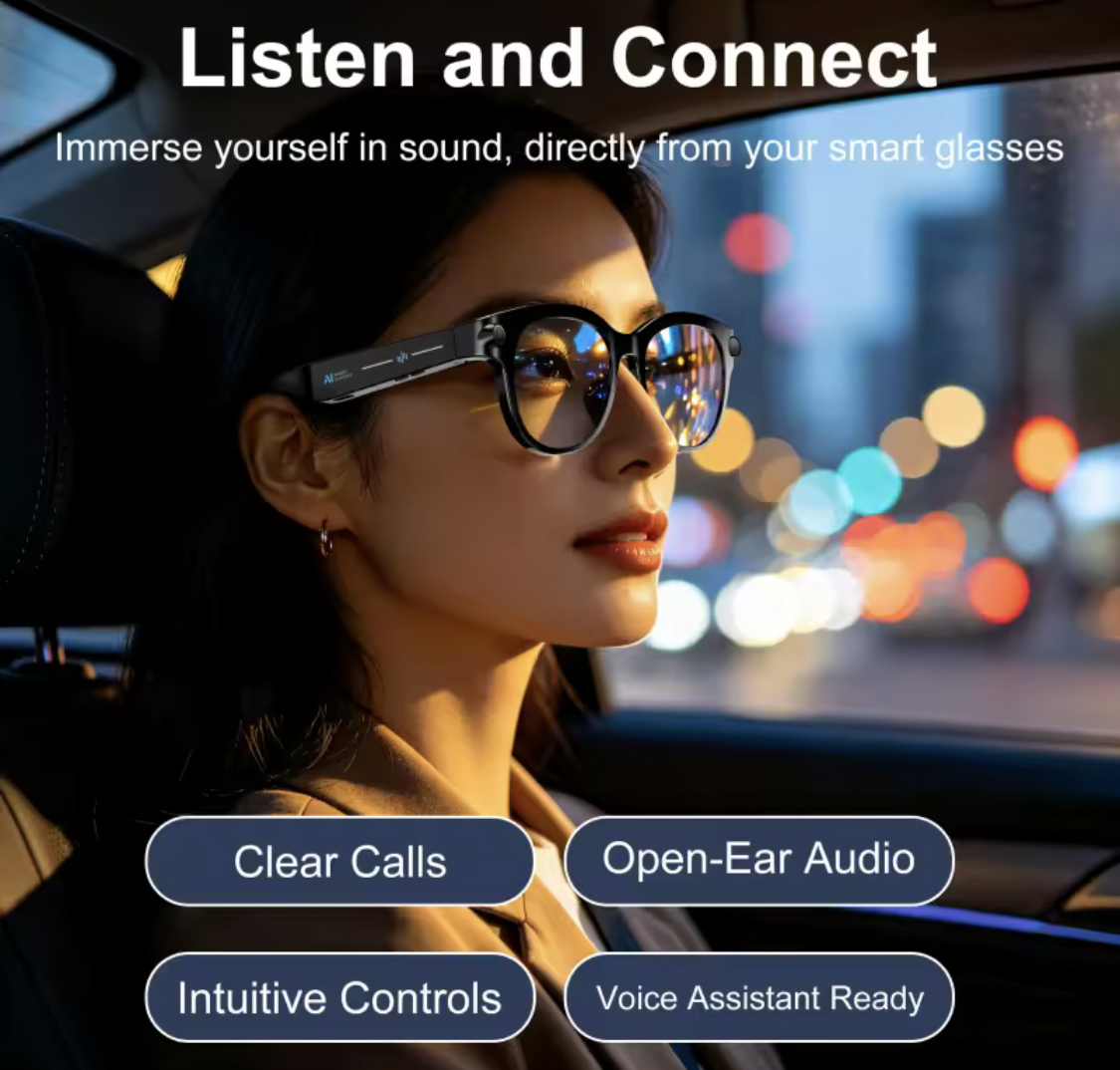 AI Smart Glasses – 8K HD Camera, Real-Time Translation & Sports Video Sunglasses