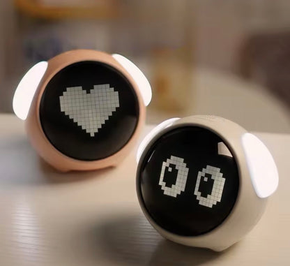 Cute Expression Digital Alarm Clock – Smart Voice Control & LED Night Light