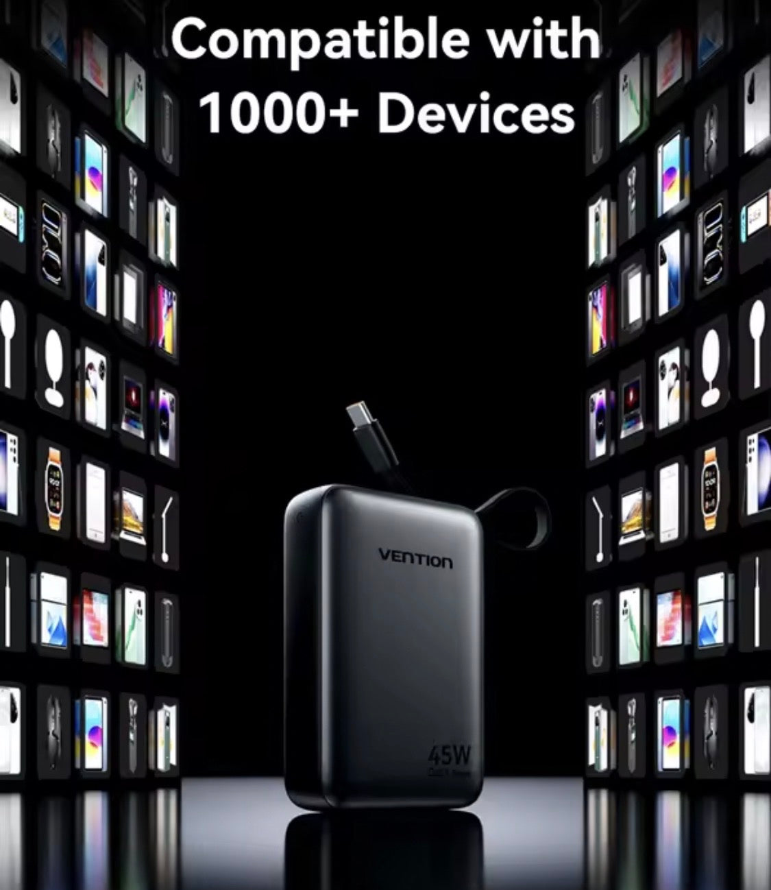 Vention 45W 20000mAh Fast Charging Power Bank – Portable External Battery Charger
