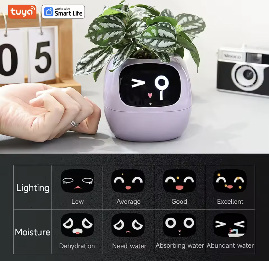 Gen 1 Ivy Smart Planter – Interactive AI Plant Pot with 49+ Rich Expressions & 7 Smart Sensors