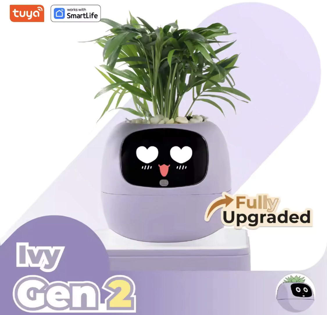 Gen 2 Ivy Smart Plant Robot – Interactive AI Plant Pet with 100+ Emojis & Premium Gift Box