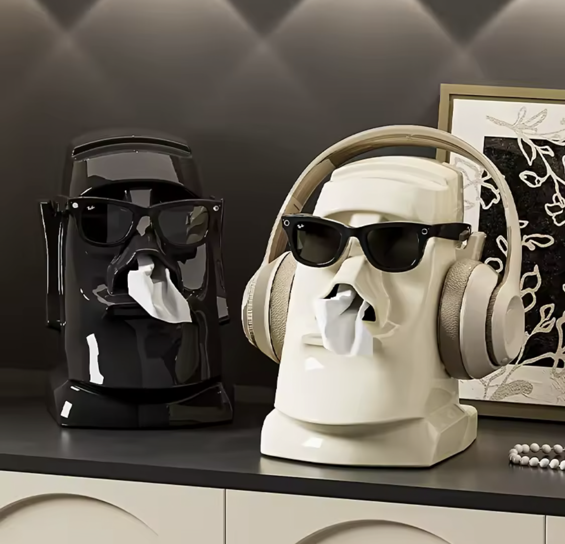 Creative Stone Figure Tissue Box – Funny Moai Statue Paper Towel Holder