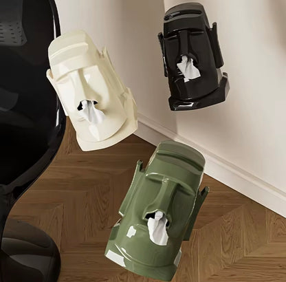 Creative Stone Figure Tissue Box – Funny Moai Statue Paper Towel Holder