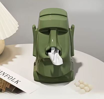 Creative Stone Figure Tissue Box – Funny Moai Statue Paper Towel Holder
