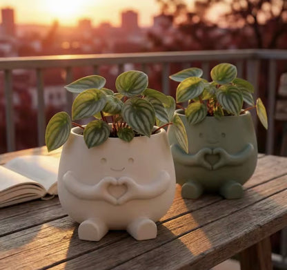 Unique Sitting Face Flower Vase – Cute Head Planter for Succulents & Small Plants