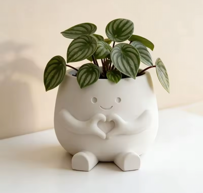 Unique Sitting Face Flower Vase – Cute Head Planter for Succulents & Small Plants