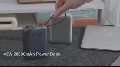 Vention 45W 20000mAh Fast Charging Power Bank – Portable External Battery Charger